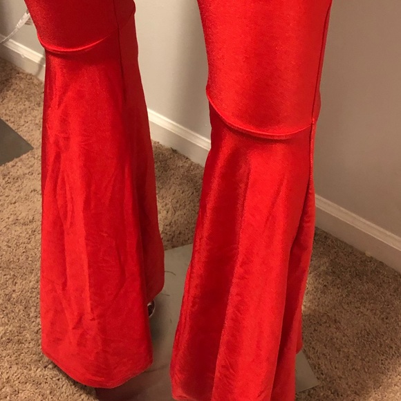 Red Bellbottom Jumpsuit - Picture 12 of 12